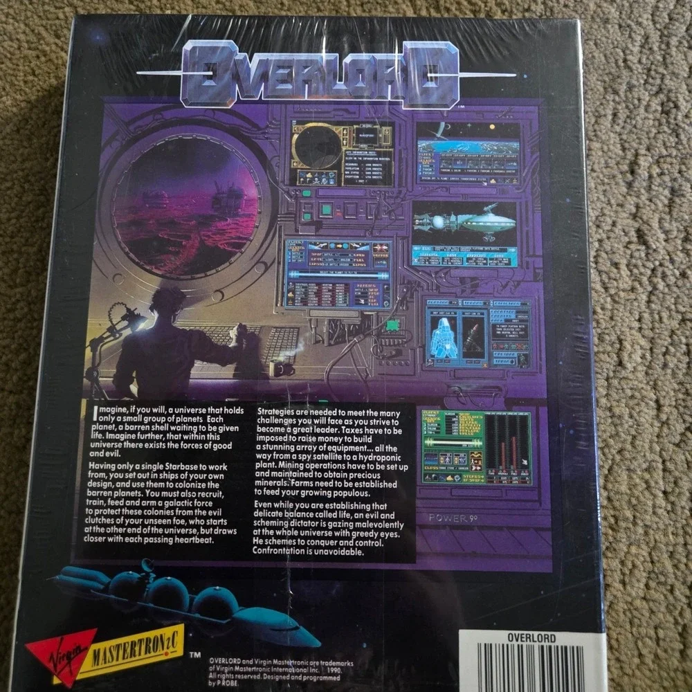 Overlord PC Game 1990 Virgin Mastertronic IBM MS-DOS 3.5